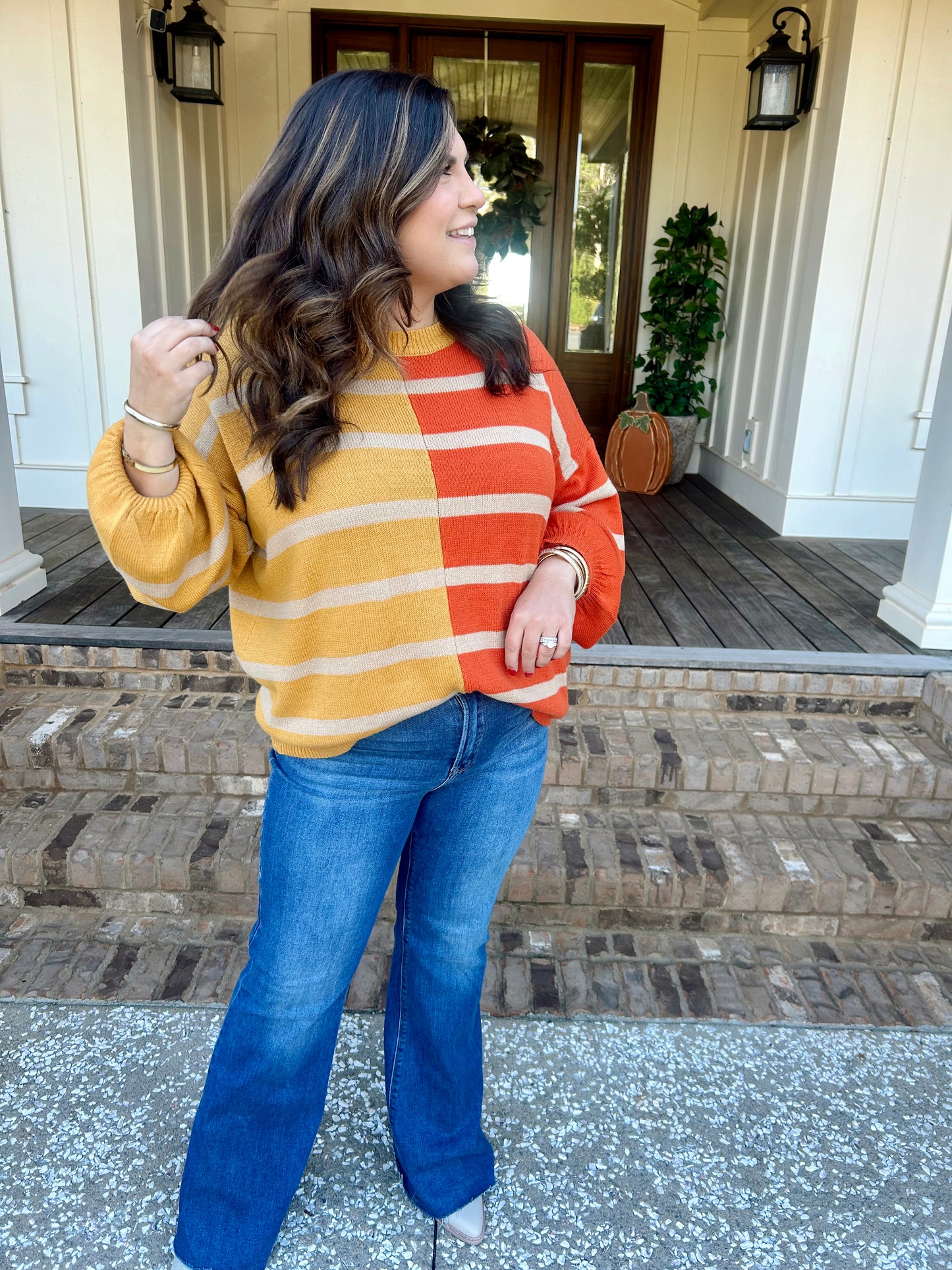 Happy Harvest Striped Sweater