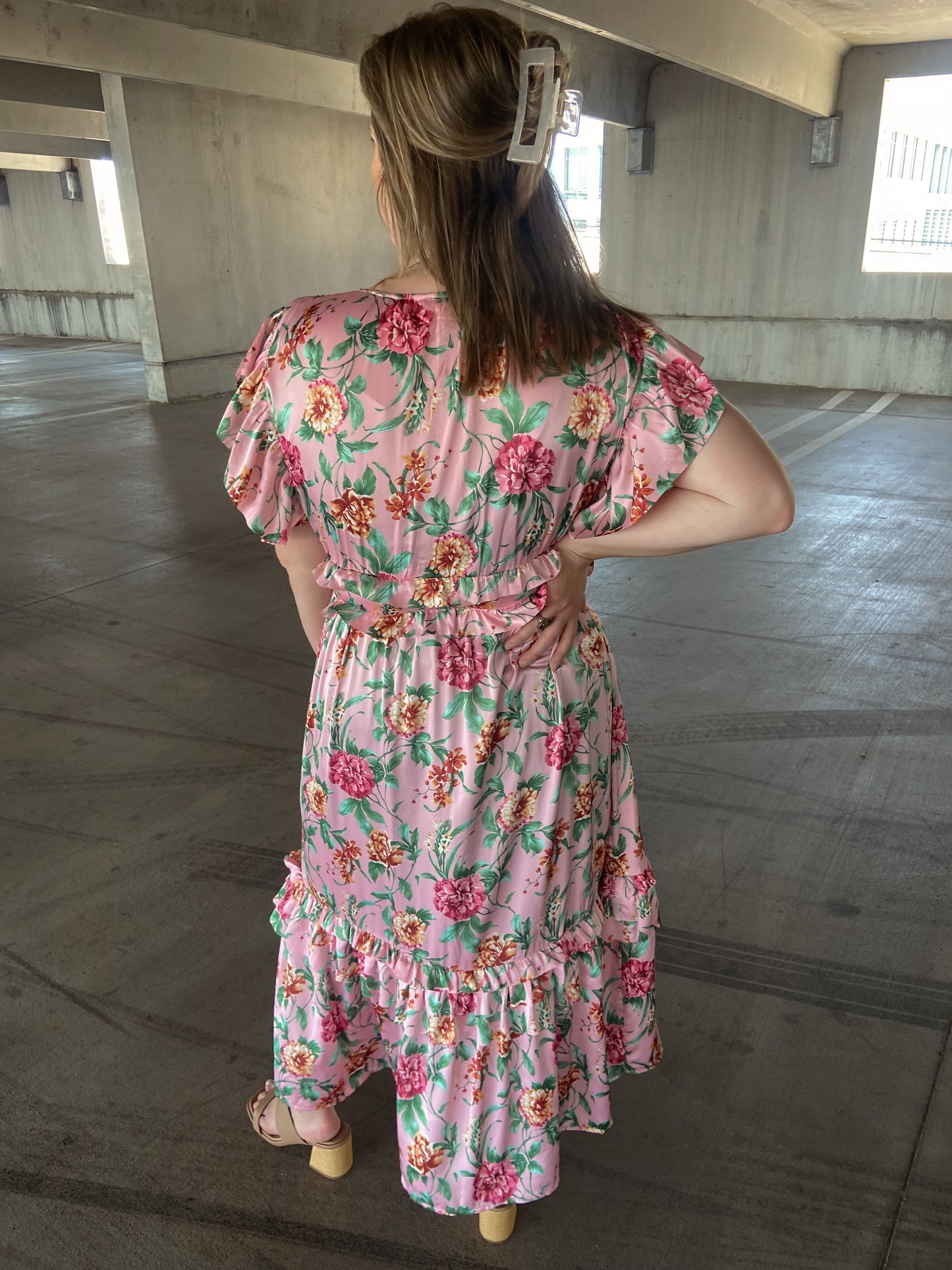 Floral Tiered Midi Dress