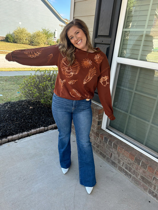 Thanksgiving Sequin Sweatshirt