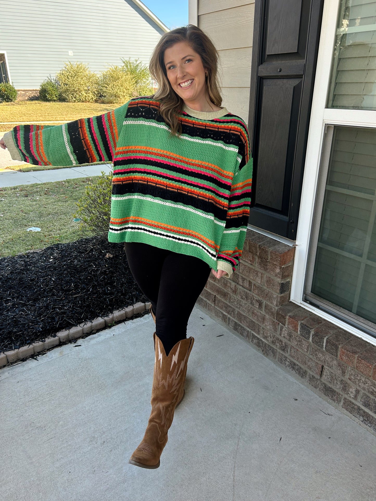 Stay Cozy Striped Knit Sweater