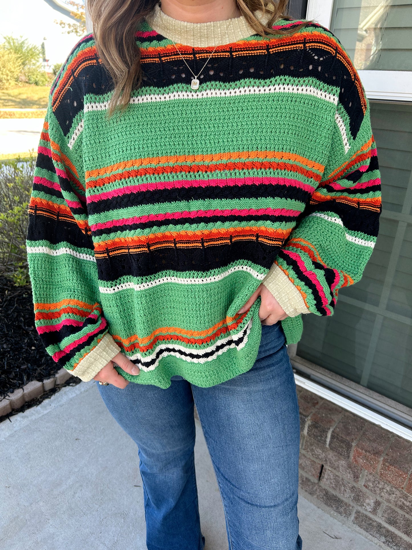 Stay Cozy Striped Knit Sweater