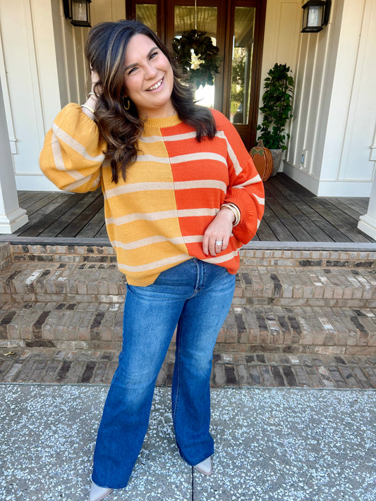 Happy Harvest Striped Sweater