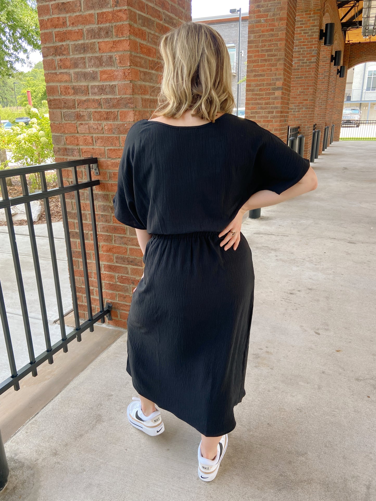 Dolman Sleeve Midi Dress